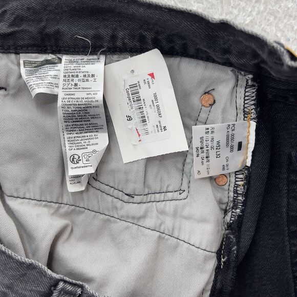 Levi's 501 Original Straight Leg Jeans Men 52x32 Black American Preppy Denim - Picture 4 of 10